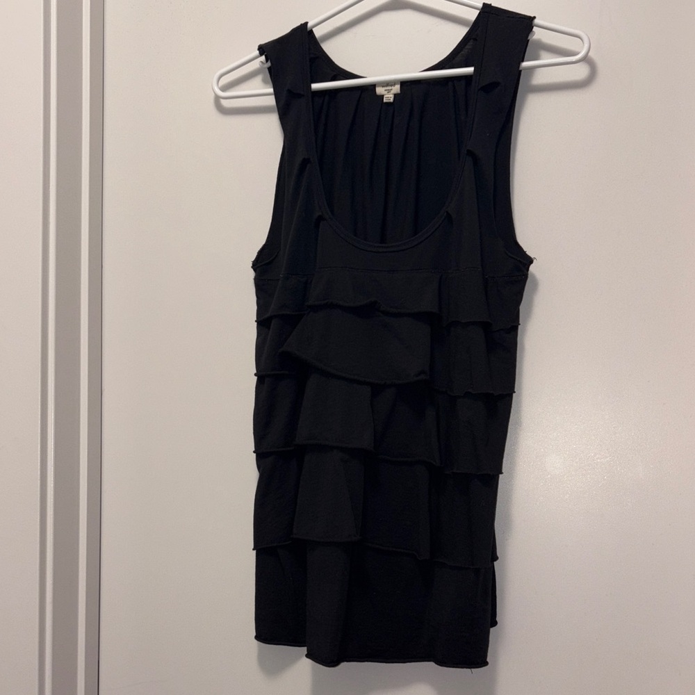 Wilfred Black Tiered Ruffle Tank Top
